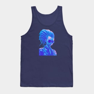 Xeno Cyberpunk Chic, Futuristic Femme Fatale Tank Top